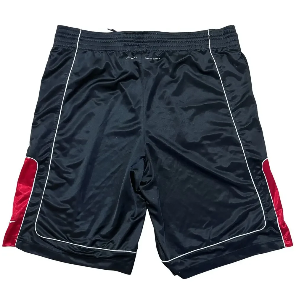 Nike Elite Shiny Dazzle Baggy Basketball Shorts Black Red Y2K Men’s XL Gray Tag